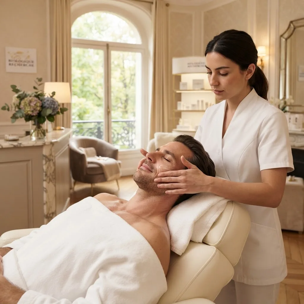 Soin visage pour homme à l'institut de beauté du Parc Monceau à Paris 17